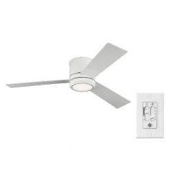 Clarity Max 56 on. Integrated LED Indoor Matte White Flush Mount Ceiling Fan with Wall Switch Control by Monte Carlo