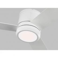 Clarity Max 56 on. Integrated LED Indoor Matte White Flush Mount Ceiling Fan with Wall Switch Control by Monte Carlo -Justice Design Sales matte white monte carlo ceiling fans with lights 3clmr56rzwd v1 a0 1000