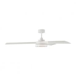 Cirque 56 in. Integrated LED Indoor/Outdoor Matte White Ceiling Fan with White Glass Light Kit and Remote Control by Monte Carlo -Justice Design Sales matte white monte carlo ceiling fans with lights 3cqr56rzwd 1f 1000