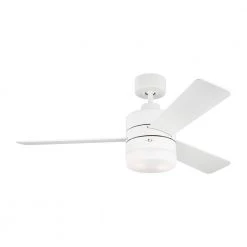 Era 44 in. Indoor/Outdoor Matte White LED Ceiling Fan with Remote Control, Light Kit and Manual Reversible Motor by Monte Carlo