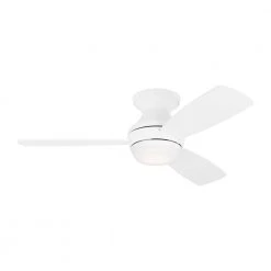 Ikon 44 in. Integrated LED Indoor Matte White Ceiling Fan with Light Kit, Remote Control and Manual Reversible Motor by Monte Carlo