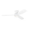 Ikon 52 in. Integrated LED Indoor Matte White Ceiling Fan with Light Kit, Remote Control and Manual Reversible Motor by Monte Carlo -Justice Design Sales matte white monte carlo ceiling fans with lights 3ikr52rzwd 64 1000