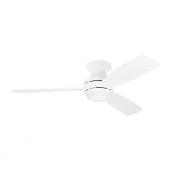 Ikon 52 in. Integrated LED Indoor Matte White Ceiling Fan with Light Kit, Remote Control and Manual Reversible Motor by Monte Carlo