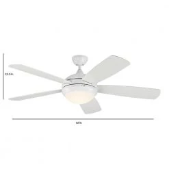 Discus Smart 52 in. Integrated LED Indoor Matte White Ceiling Fan with Light Kit and Remote Control by Monte Carlo 11 Discus Smart 52 in. Integrated LED Indoor Matte White Ceiling Fan with Light Kit and Remote Control by Monte Carlo -Justice Design Sales matte white monte carlo ceiling fans with lights 5dism52rzwd 44 1000
