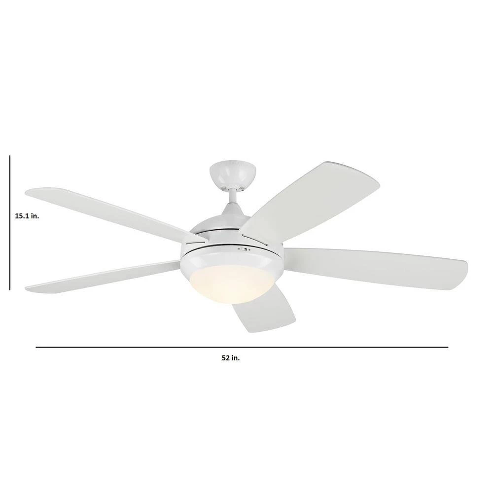 Discus Smart 52 in. Integrated LED Indoor Matte White Ceiling Fan with Light Kit and Remote Control by Monte Carlo 7 Discus Smart 52 in. Integrated LED Indoor Matte White Ceiling Fan with Light Kit and Remote Control by Monte Carlo - Image 5