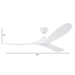 Maverick Coastal 60 in. Outdoor Matte White Ceiling Fan with Remote Control by Monte Carlo -Justice Design Sales matte white monte carlo ceiling fans without lights 3mgmr60rzw 44 1000
