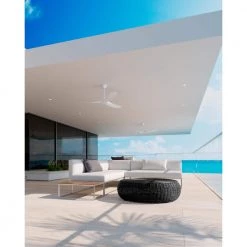 Maverick Coastal 60 in. Outdoor Matte White Ceiling Fan with Remote Control by Monte Carlo -Justice Design Sales matte white monte carlo ceiling fans without lights 3mgmr60rzw c3 1000