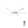 Loft 72 in. Matte White Integrated LED Indoor/Outdoor with Brushed Steel Ceiling Fan with Light Kit and Remote Control by Monte Carlo