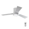 Clarity II 42 in. Integrated LED Indoor Matte White Flush Mount Ceiling Fan with White Blades and Remote Control by Monte Carlo -Justice Design Sales matte white with white blades monte carlo ceiling fans with lights 3clyr42rzwd v1 64 1000