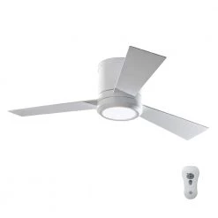 Clarity II 42 in. Integrated LED Indoor Matte White Flush Mount Ceiling Fan with White Blades and Remote Control by Monte Carlo