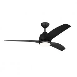 Avila Coastal 54 in. Integrated LED Indoor/Outdoor Black Ceiling Fan with Light Kit, Remote Control and Reversible Motor by Monte Carlo