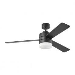 Era 52 in. Indoor/Outdoor Midnight Black LED Ceiling Fan with Remote Control, Light Kit and Manual Reversible Motor by Monte Carlo