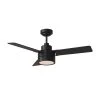 Jovie 44 in. Integrated LED Indoor/Outdoor Midnight Black Ceiling Fan with Light Kit, Wall Control and Reversible Motor by Monte Carlo -Justice Design Sales midnight black monte carlo ceiling fans with lights 3jvr44mbkd 64 1000
