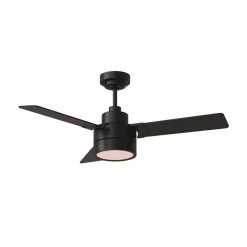 Jovie 44 in. Integrated LED Indoor/Outdoor Midnight Black Ceiling Fan with Light Kit, Wall Control and Reversible Motor by Monte Carlo