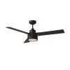Jovie 52 in. Integrated LED Indoor/Outdoor Midnight Black Ceiling Fan with Light Kit, Wall Control and Reversible Motor by Monte Carlo -Justice Design Sales midnight black monte carlo ceiling fans with lights 3jvr52mbkd 64 1000