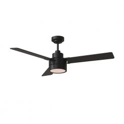 Jovie 52 in. Integrated LED Indoor/Outdoor Midnight Black Ceiling Fan with Light Kit, Wall Control and Reversible Motor by Monte Carlo