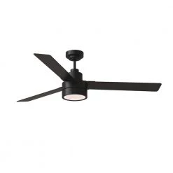 Jovie 58 in. Integrated LED Indoor/Outdoor Midnight Black Ceiling Fan with Light Kit Remote Control and Reversible Motor by Monte Carlo