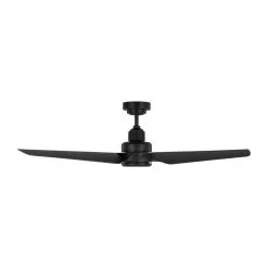 Ruhlmann 52 in. Integrated LED Indoor/Outdoor Midnight Black Smart Ceiling Fan with Remote Control and Reversible Motor by Monte Carlo -Justice Design Sales midnight black monte carlo ceiling fans with lights 3rulsm52mbkd 44 1000