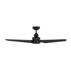 Ruhlmann 52 in. Integrated LED Indoor/Outdoor Midnight Black Smart Ceiling Fan with Remote Control and Reversible Motor by Monte Carlo -Justice Design Sales midnight black monte carlo ceiling fans with lights 3rulsm52mbkd 4f 1000