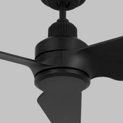 Ruhlmann 52 in. Integrated LED Indoor/Outdoor Midnight Black Smart Ceiling Fan with Remote Control and Reversible Motor by Monte Carlo -Justice Design Sales midnight black monte carlo ceiling fans with lights 3rulsm52mbkd fa 1000