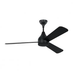 Streaming 52 in. LED Indoor/Outdoor Midnight Black Smart Ceiling Fan with Remote Control and Reversible Motor by Monte Carlo -Justice Design Sales midnight black monte carlo ceiling fans with lights 3stmsm52mbkd 1f 1000