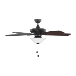 Colony Max Plus 12 in. LED Indoor/Outdoor Midnight Black/Matte White Glass Ceiling Fan with Light Kit by Monte Carlo -Justice Design Sales midnight black monte carlo ceiling fans with lights 5com52mbkd v1 1f 1000
