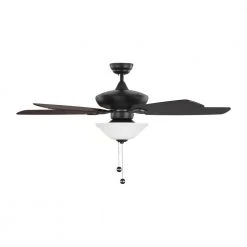 Colony Max Plus 12 in. LED Indoor/Outdoor Midnight Black/Matte White Glass Ceiling Fan with Light Kit by Monte Carlo -Justice Design Sales midnight black monte carlo ceiling fans with lights 5com52mbkd v1 4f 1000