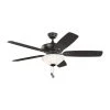 Colony Max Plus 12 in. LED Indoor/Outdoor Midnight Black/Matte White Glass Ceiling Fan with Light Kit by Monte Carlo -Justice Design Sales midnight black monte carlo ceiling fans with lights 5com52mbkd v1 64 1000