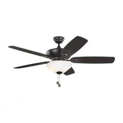 Colony Max Plus 12 in. LED Indoor/Outdoor Midnight Black/Matte White Glass Ceiling Fan with Light Kit by Monte Carlo