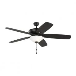 Colony Super Max Plus 60 in. LED Indoor/Outdoor Midnight Black Ceiling Fan with Light Kit and Matte White Glass by Monte Carlo
