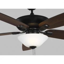 Colony Super Max Plus 60 in. LED Indoor/Outdoor Midnight Black Ceiling Fan with Light Kit and Matte White Glass by Monte Carlo -Justice Design Sales midnight black monte carlo ceiling fans with lights 5csm60mbkd v1 a0 1000
