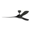 Edge Coastal 60 in. Indoor/Outdoor Midnight Black Ceiling Fan with Handheld Remote, 6-Speeds and Reverse by Monte Carlo -Justice Design Sales midnight black monte carlo ceiling fans without lights 3egr60mbk rh 64 1000