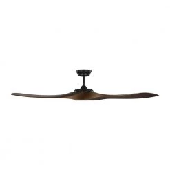 Edge 60 in. Indoor Midnight Black Ceiling Fan with Dark Walnut Blades and Handheld Remote, 6-Speeds Reverse by Monte Carlo -Justice Design Sales midnight black monte carlo ceiling fans without lights 3egr60mbkdw rh 4f 1000