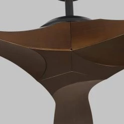 Edge 60 in. Indoor Midnight Black Ceiling Fan with Dark Walnut Blades and Handheld Remote, 6-Speeds Reverse by Monte Carlo -Justice Design Sales midnight black monte carlo ceiling fans without lights 3egr60mbkdw rh c3 1000