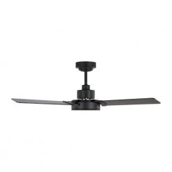 Jovie 44 in. Indoor/Outdoor Midnight Black Ceiling Fan with Wall Control and Manual Reversible Motor by Monte Carlo -Justice Design Sales midnight black monte carlo ceiling fans without lights 3jvr44mbk 1f 1000