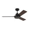 Jovie 44 in. Indoor/Outdoor Midnight Black Ceiling Fan with Wall Control and Manual Reversible Motor by Monte Carlo