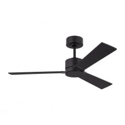 Rozzen 44 in. Indoor/Outdoor Midnight Black Ceiling Fan with Handheld Remote Control and Reversible Motor by Monte Carlo 13 Rozzen 44 in. Indoor/Outdoor Midnight Black Ceiling Fan with Handheld Remote Control and Reversible Motor by Monte Carlo -Justice Design Sales midnight black monte carlo ceiling fans without lights 3rzr44mbk 4f 1000