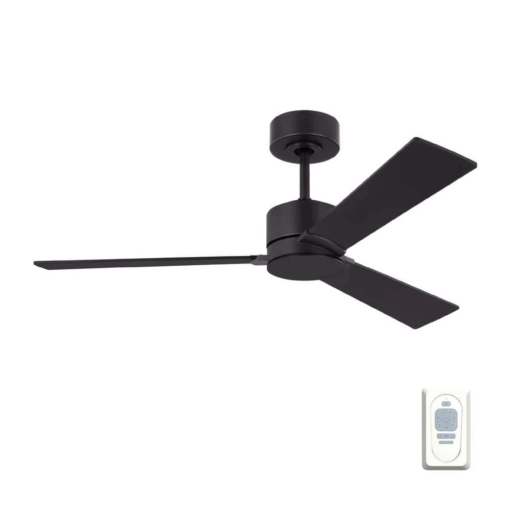 Rozzen 44 in. Indoor/Outdoor Midnight Black Ceiling Fan with Handheld Remote Control and Reversible Motor by Monte Carlo 3 Rozzen 44 in. Indoor/Outdoor Midnight Black Ceiling Fan with Handheld Remote Control and Reversible Motor by Monte Carlo