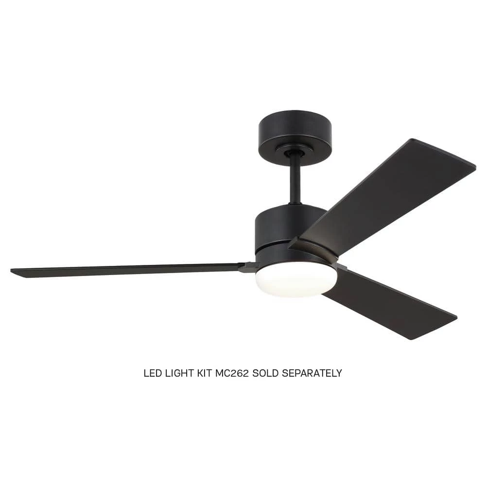 Rozzen 44 in. Indoor/Outdoor Midnight Black Ceiling Fan with Handheld Remote Control and Reversible Motor by Monte Carlo 5 Rozzen 44 in. Indoor/Outdoor Midnight Black Ceiling Fan with Handheld Remote Control and Reversible Motor by Monte Carlo - Image 3