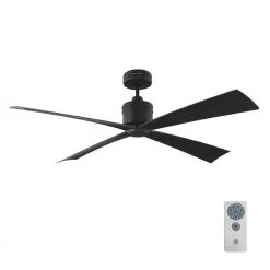 Launceton 56 in. Indoor/Outdoor Midnight Black Ceiling Fan with Remote by Monte Carlo