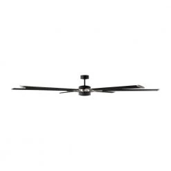 Loft 96 in. Integrated LED Indoor/Outdoor Midnight Black Ceiling Fan with Aluminum Blades, DC Motor and Remote Control by Monte Carlo -Justice Design Sales midnight black with aluminum blades monte carlo ceiling fans with lights 6lfr96mbkd 1d 1000