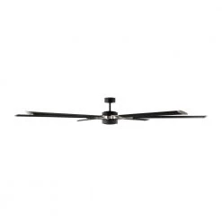 Loft 96 in. Integrated LED Indoor/Outdoor Midnight Black Ceiling Fan with Aluminum Blades, DC Motor and Remote Control by Monte Carlo -Justice Design Sales midnight black with aluminum blades monte carlo ceiling fans with lights 6lfr96mbkd 44 1000