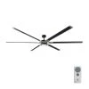 Loft 96 in. Integrated LED Indoor/Outdoor Midnight Black Ceiling Fan with Aluminum Blades, DC Motor and Remote Control by Monte Carlo -Justice Design Sales midnight black with aluminum blades monte carlo ceiling fans with lights 6lfr96mbkd 64 1000