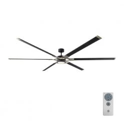 Loft 96 in. Integrated LED Indoor/Outdoor Midnight Black Ceiling Fan with Aluminum Blades, DC Motor and Remote Control by Monte Carlo