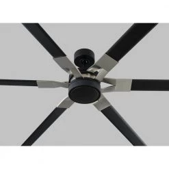 Loft 96 in. Integrated LED Indoor/Outdoor Midnight Black Ceiling Fan with Aluminum Blades, DC Motor and Remote Control by Monte Carlo -Justice Design Sales midnight black with aluminum blades monte carlo ceiling fans with lights 6lfr96mbkd a0 1000