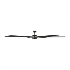 Loft 96 in. Integrated LED Indoor/Outdoor Midnight Black Ceiling Fan with Aluminum Blades, DC Motor and Remote Control by Monte Carlo -Justice Design Sales midnight black with aluminum blades monte carlo ceiling fans with lights 6lfr96mbkd c3 1000
