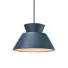 Radiance Trapezoid 1-Light Brushed Nickel Ceramic Pendant with Midnight Sky Shade by Justice Design -Justice Design Sales midnight sky justice design chandeliers cer 6420 mid nckl 64 1000