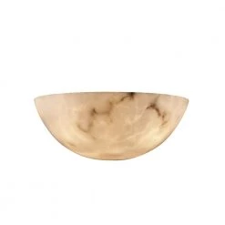 LumenAria 2-Light Small Off-White Wall Sconce with Faux Alabaster Shade by Justice Design