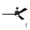 Vision 52 in. LED Indoor Oil Rubbed Bronze Ceiling Fan with Roman Bronze Blades and Remote Control by Monte Carlo -Justice Design Sales oil rubbed bronze with roman bronze blades monte carlo ceiling fans with lights 3vnr52ozd v1 64 1000