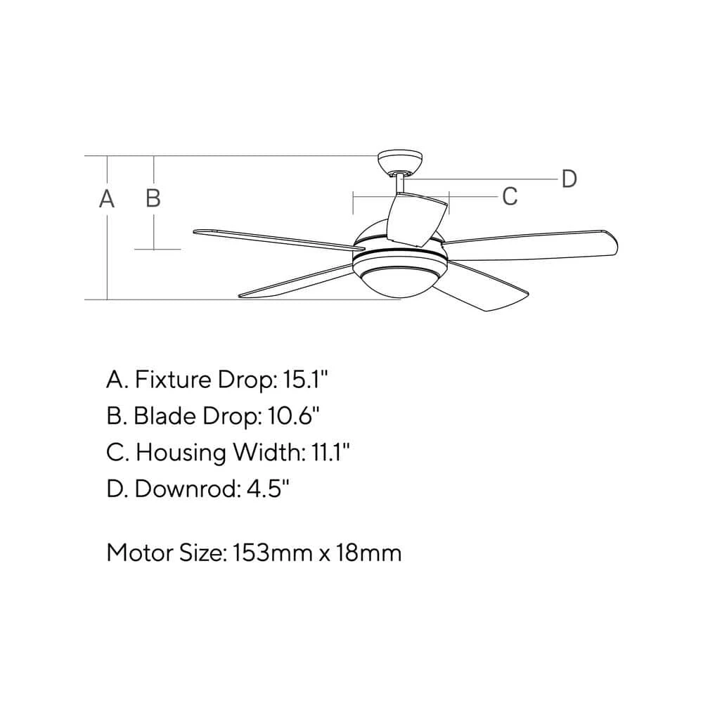 Discus Outdoor 52 in. LED Indoor/Outdoor Painted Brushed Steel Ceiling Fan by Monte Carlo 6 Discus Outdoor 52 in. LED Indoor/Outdoor Painted Brushed Steel Ceiling Fan by Monte Carlo - Image 4